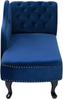 Beliani 'Nimes' Chaiselongue, Blau, Samt, 79 x 61 x 169 cm, Rechts Bild 5