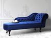 Beliani 'Nimes' Chaiselongue, Blau, Samt, 79 x 61 x 169 cm, Rechts Bild 3