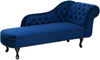 Beliani 'Nimes' Chaiselongue, Blau, Samt, 79 x 61 x 169 cm, Rechts Bild 4
