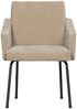 Esszimmerstuhl Mount aus Chenille-Stoff, Retro Chic Design, Sand, mit schwarzem Metallgestell Bild 3
