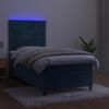 Boxspringbett mit Matratze & LED Samt Dunkelblau 80x200 cm, Härtegrad: H2 [3136033] Bild 4