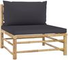 vidaXL 6-tlg. Garten-Lounge-Set mit Dunkelgrauen Kissen Bambus 3058196 Bild 4