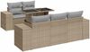 vidaXL 6-tlg. Garten-Sofagarnitur mit Kissen Beige Poly Rattan 3326730 Bild 2