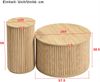 Couchtisch-Set rund B 60/30 x T 60/30 x H 38,5/56 cm, MDF natur, 3D-Streifen Bild 4