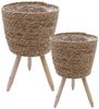 Spetebo Blumentopf 2er Set Weide Pflanztopf (2er, 2 St, Set), ca. 40 x 26 cm und 35 x 23 cm von Innen mit Folie ausgekleidet Bild 2