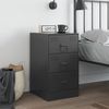 vidaXL Nachttisch Schwarz 34,5x39x62 cm Stahl 841775 Bild 3