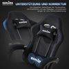 Ergonomischer Gaming Stuhl Stoff Schwarz Fußstütze Lordosenstütze Bild 4