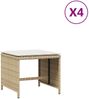 vidaXL Gartenhocker mit Kissen 4 Stk. Beige 40x40x35 cm Poly Rattan 4007487 Bild 2