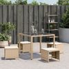 vidaXL Gartenhocker mit Kissen 4 Stk. Beige 40x40x35 cm Poly Rattan 4007487 Bild 4