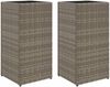 vidaXL Pflanzkübel 2 Stk. Grau 30x30x60 cm Poly Rattan 3210518 Bild 2