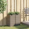 vidaXL Pflanzkübel 2 Stk. Grau 30x30x60 cm Poly Rattan 3210518 Bild 3