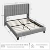 Yaheetech Polsterbett Doppelbett, Bettgestell mit gepolstertem Kopfteil & Lattenrost, 160 x 200 cm Bild 4