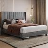 Yaheetech Polsterbett Doppelbett, Bettgestell mit gepolstertem Kopfteil & Lattenrost, 160 x 200 cm Bild 3