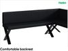 MEBLINI Eckbank für Esszimmer - Küchenbank - Essecke - Sitzecke Küche - PETER - X-Beine 142x196x87cm Rechts - Schwarz Kunstleder Bild 5