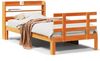 vidaXL Bettgestell mit Kopfteil ohne Matratze Wachsbraun 100x200 cm 3306869 Bild 2