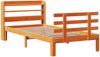 vidaXL Bettgestell mit Kopfteil ohne Matratze Wachsbraun 100x200 cm 3306869 Bild 3