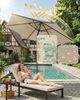 Sekey Sonnenschirm 200 cm Gartenschirm Rund Marktschirm Knickbar mit Kurbel, LxB: 200x200 cm, Windstabil & neigbar, ideal für Balkon, Garten & Terrasse, UV 50+ Bild 4