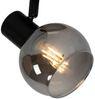 Qazqa LED Aufbaustrahler Vidro, Dimmbar, LED wechselbar, Extra-Warmweiß, QAZQA Aufbau­spot, e14, Schwarz, Glas, Art Deco Bild 4
