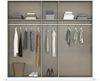 rauch Kleiderschrank Alba, Drehtürenschrank, Garderobenschrank, 5-türig, mit 3 Kleiderstangen und 3 Einlegeböden, Farbe Weiß, Griffstange Grau metallic, Schwarz, 226x197x54cm Bild 5