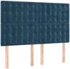 vidaXL Boxspringbett mit Matratze Dunkelblau 140x190 cm Samt 3138083 Bild 5