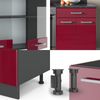 Küchenzeile R-Line Rot Hochglanz/Anthrazit 200 cm , AP Anthrazit Vicco Bild 5