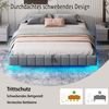 Furnishings Home Polsterbett hydraulisches Doppelbett mit Stauraum + LED-Licht (Set, Set, Bett), Hausbett, mit Bettkasten 180x200cm Leinen Bild 3