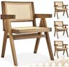tectake Esszimmerstuhl Holzstuhl Lissy mit Wiener Geflecht im Boho-Stil (Set, 4 St), Breite Rückenlehne und bequeme Sitzfläche mit Armlehnen Bild 4