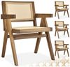 tectake Esszimmerstuhl Holzstuhl Lissy mit Wiener Geflecht im Boho-Stil (Set, 4 St), Breite Rückenlehne und bequeme Sitzfläche mit Armlehnen Bild 5