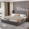 Polsterbett 160x200 cm aus Samt mit Stauraum und Chesterfield-Kopfteil Bild 3