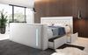 Boxspringbett Divaneo mit TV Lift und Stauraum (2 Schubladen) 200x200 Weiß H2 (bis 70kg) Bild 2