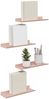 vidaXL Schwebendes Regal Wandmontiert 4 pcs Rosa 30 x 9 x 2,5 cm Stahl 8003939 Bild 3