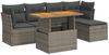 vidaXL 6-tlg. Garten-Sofagarnitur mit Kissen Grau Poly Rattan 3326916 Bild 2