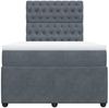 vidaXL Boxspringbett mit Matratze Dunkelgrau 120x200 cm Samt 3292317 Bild 4