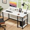 Schreibtisch 140cm mit Stauraum und Monitorständer für Home Office Bild 2