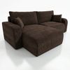 Wohnero24 Habana Mini Ecksofa 248x153 cm mit Schlaffunktion 204x133 cm – Eckcouch mit Bettkasten – Cord Braun Sofa L-Form – Wohnlandschaft Klein – Universal Montierbar Bild 2