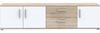 Forte IKOLI TV Schrank 180, modernes Lowboard mit 3 Türen und 2 Schubladen, Wohnzimmer, Holzwerkstoff, Weiß mit Sonoma Eiche Holzdekor, 174,3 cm breit x 43,3 cm hoch x 41,3 cm tief Bild 2