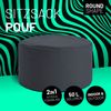 Lumaland Indoor Outdoor Sitzhocker 25x45 cm - Wasserabweisend - Pflegeleicht -Runder Sitzpouf, Sitzsack Hocker, Sitzkissen, Bean Bag Pouf - ideal für Kinder und Erwachsene - Stahlgrau Bild 2