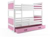 BMS Etagenbett für Kinder Rico Weiß Rosa 3 Schlafplätze Bild 3
