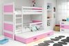 BMS Etagenbett für Kinder Rico Weiß Rosa 3 Schlafplätze Bild 2