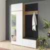 Garderoben-Set Aura Version 2: Kleiderschrank mit Polsterpaneelen, Schuhschrank Flur und Eingangsbereich (weiß/Artisan-Eiche /Trinity 16), 225 x 40 x 140 cm Bild 2