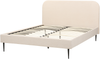 Bett mit Lattenrost FLAYAT 160 x 200 cm Bouclé Helles Beige Bild 5