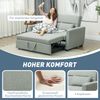 Schlafsofa 155×90 cm mit Schlaffunktion und verstellbarer Rückenlehne Hellgrau ohne Matratze Bild 4