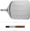 BURNHARD® Pizzaschieber Pizza Peel, Aluminium-Schaufel mit Perforation & Akazienholz-Griff, inkl. Steckmechanismus, temperaturbeständig für Pizzaofen – 67 cm x 29 cm x 1,6 cm - Silber - #944651 Bild 3