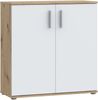 Forte IKOLI Kommode 80, moderne Kommode, 2-türig, Wohn-/Schlafzimmer, Flur, Holzwerkstoff, Weiß, 79,9 cm breit x 81,7 cm hoch x 31,4 cm tief Bild 3