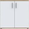 Forte IKOLI Kommode 80, moderne Kommode, 2-türig, Wohn-/Schlafzimmer, Flur, Holzwerkstoff, Weiß, 79,9 cm breit x 81,7 cm hoch x 31,4 cm tief Bild 2