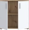 Forte IKOLI Kommode 80, moderne Kommode, 2-türig, Wohn-/Schlafzimmer, Flur, Holzwerkstoff, Weiß, 79,9 cm breit x 81,7 cm hoch x 31,4 cm tief Bild 4