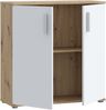 Forte IKOLI Kommode 80, moderne Kommode, 2-türig, Wohn-/Schlafzimmer, Flur, Holzwerkstoff, Weiß, 79,9 cm breit x 81,7 cm hoch x 31,4 cm tief Bild 5
