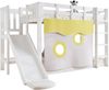 Kinder Etagenbett 90x200 mit Rutsche und Treppe, Hochbett mit Vorhang, Spielbett Schlafbett Kinderzimmermöbel, weiß Bild 5
