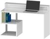 Dmora Schreibtisch Kobenhavn, linearer Schreibtisch mit Ablagefächern, Mehrzweck-Büroschreibtisch mit Platte, 140x60h93 cm, Weiß Bild 5
