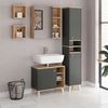 Badmöbel-Set Senyo Anthrazit 4 Teile, mit Hochschrank Vicco Bild 4